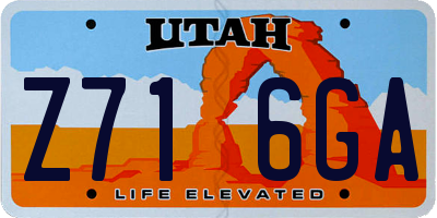 UT license plate Z716GA