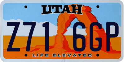 UT license plate Z716GP