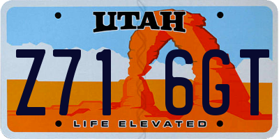 UT license plate Z716GT