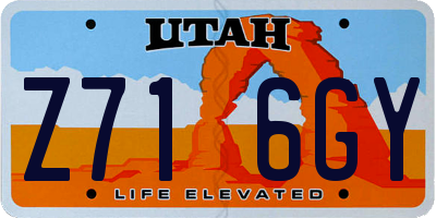 UT license plate Z716GY