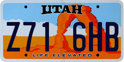 UT license plate Z716HB