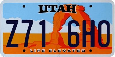 UT license plate Z716HO