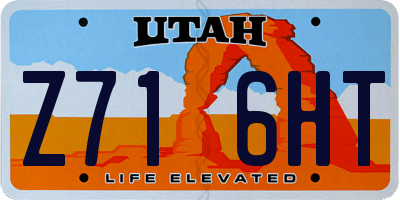 UT license plate Z716HT