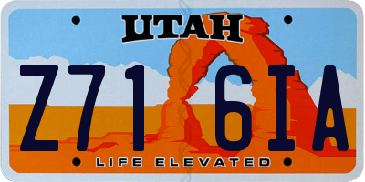 UT license plate Z716IA