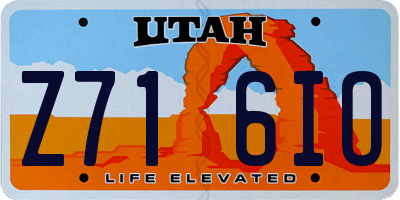 UT license plate Z716IO