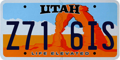 UT license plate Z716IS