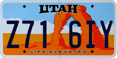 UT license plate Z716IY