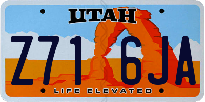 UT license plate Z716JA