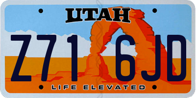 UT license plate Z716JD