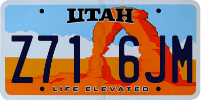 UT license plate Z716JM