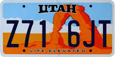 UT license plate Z716JT
