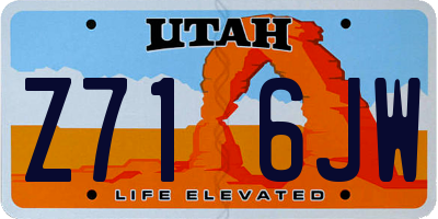 UT license plate Z716JW