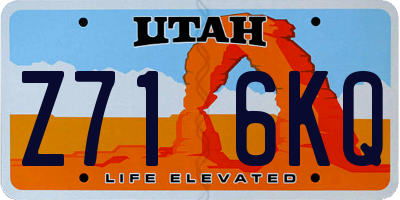 UT license plate Z716KQ