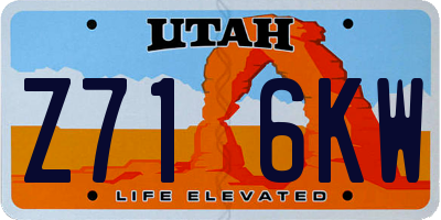 UT license plate Z716KW