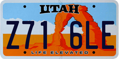 UT license plate Z716LE