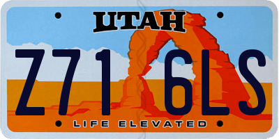 UT license plate Z716LS