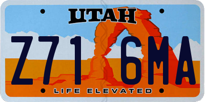 UT license plate Z716MA