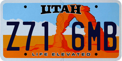 UT license plate Z716MB