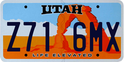 UT license plate Z716MX