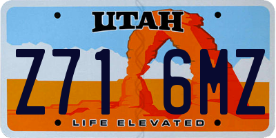 UT license plate Z716MZ