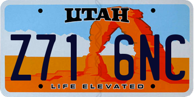 UT license plate Z716NC
