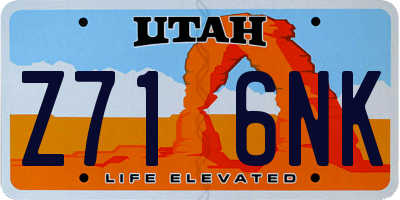 UT license plate Z716NK