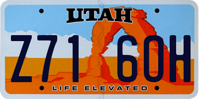UT license plate Z716OH