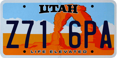 UT license plate Z716PA