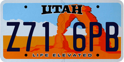 UT license plate Z716PB