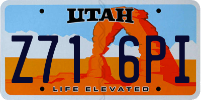 UT license plate Z716PI
