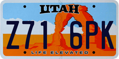 UT license plate Z716PK