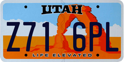UT license plate Z716PL