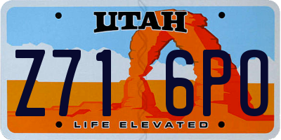 UT license plate Z716PO