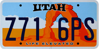 UT license plate Z716PS