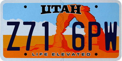 UT license plate Z716PW