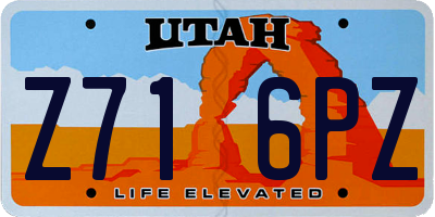 UT license plate Z716PZ
