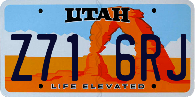 UT license plate Z716RJ