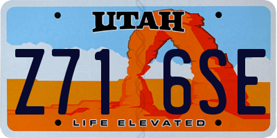 UT license plate Z716SE