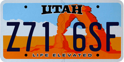UT license plate Z716SF