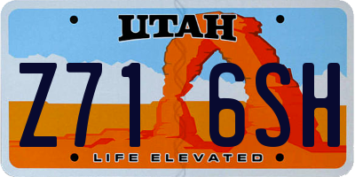 UT license plate Z716SH