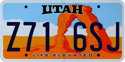 UT license plate Z716SJ