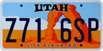 UT license plate Z716SP
