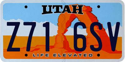 UT license plate Z716SV