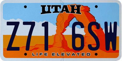UT license plate Z716SW