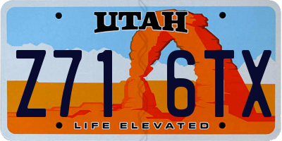 UT license plate Z716TX