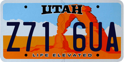 UT license plate Z716UA
