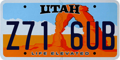 UT license plate Z716UB