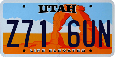 UT license plate Z716UN