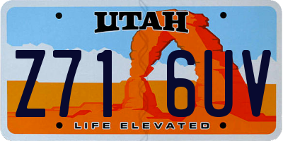 UT license plate Z716UV