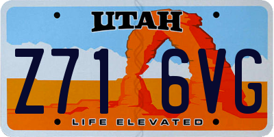UT license plate Z716VG